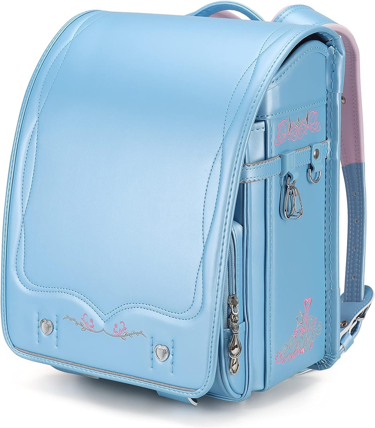 Baobab's wish Ransel Randoseru Backpack Semi-automatic satchel Japanese Elementary school bag for girls boys PU bab-rdjn01 (New Pearl Blue)