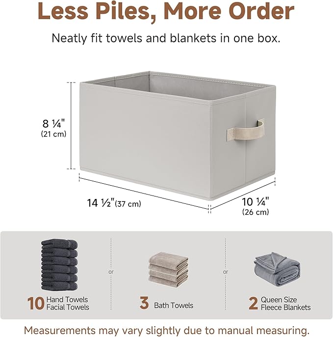 StorageWorks Storage Baskets for Shelves, Fabric Storage Bins, Closet