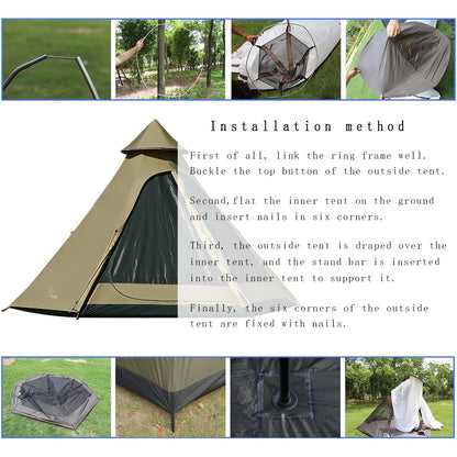 12'x10'x8'Dome Camping Tent 5-6 Person 4 Season Double Layers Waterproof Anti-UV Windproof Tents Family Outdoor Camping Tent | Double Layers, Waterproof, Anti-UV, Windproof, Family, Outdoor