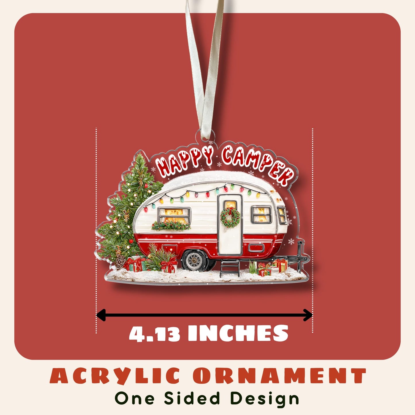 TUMSHANIP Camping Ornament - Camping Christmas Ornaments, Camper Ornaments for Christmas Tree - Camping Gifts for Friends, Couples, Women - Campers Gifts - Acrylic Ornament 2025