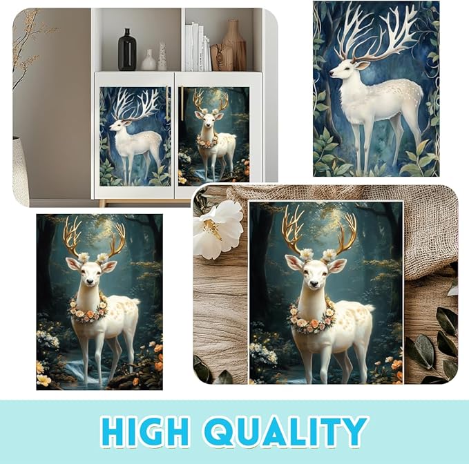 6 Sheets Forest Deer Rub on Transfers