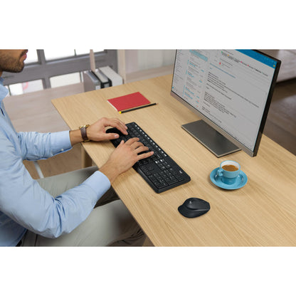 Logitech MK235 Wireless Keyboard and Mouse Combo for Windows, QWERTZ German Layout - Grey