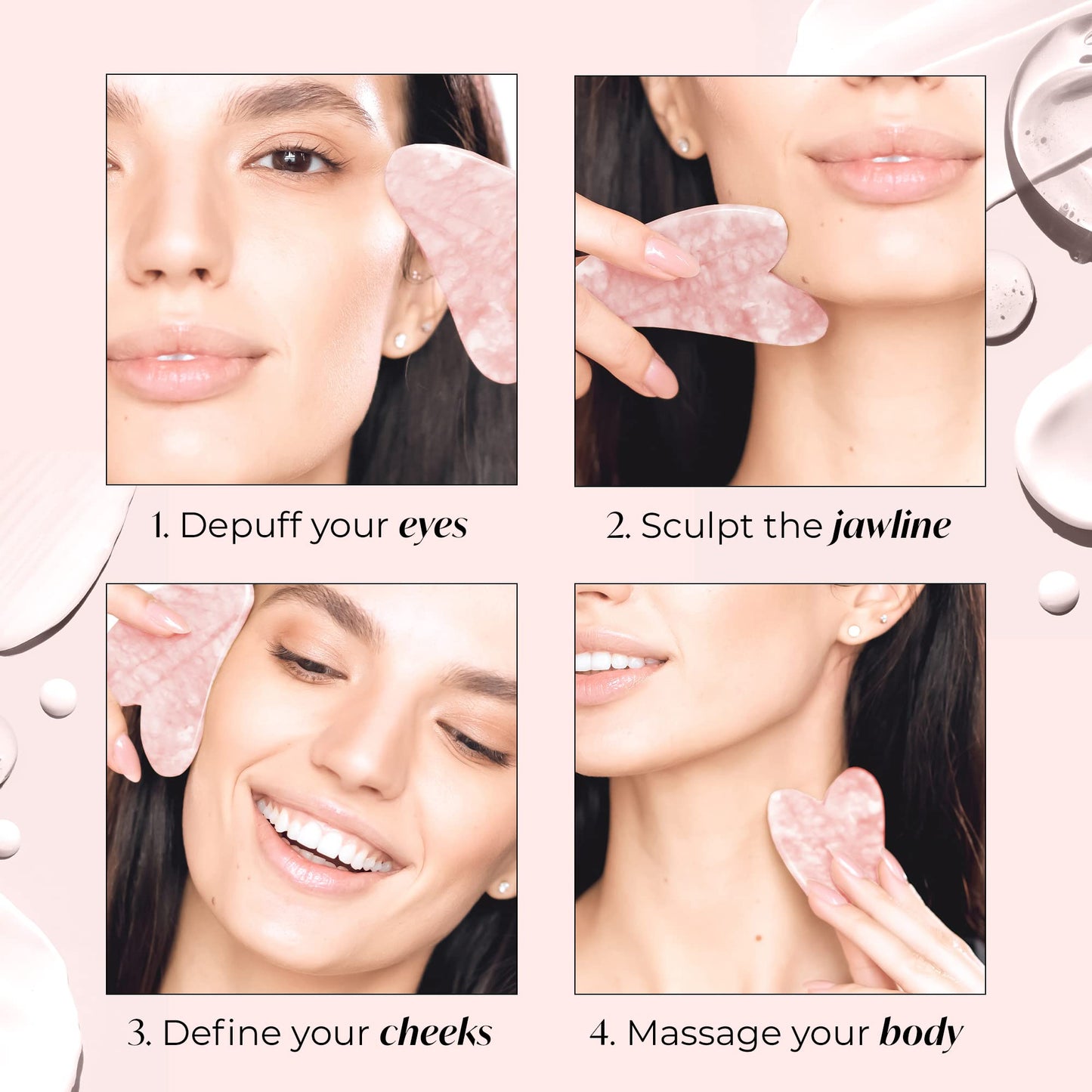 PLANTIFIQUE Jade Roller & Gua Sha Set – Real Jade Facial Tools for Skin Care Routine – Certified Face Massager for Radiant Skin