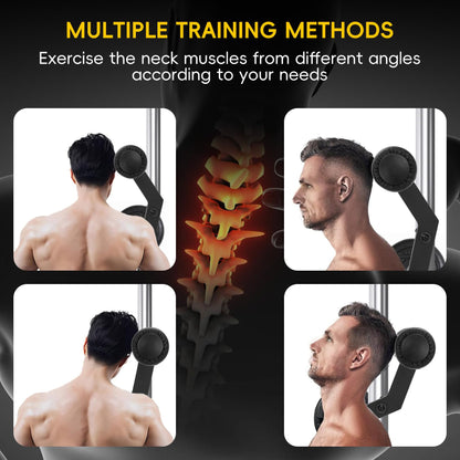 MARGAR Neck Trainer for Power Rack, 4-Way Neck Machine Attachment for 2x2 Cage, Neck Strengthener for BJJ, MMA & Football, Plate Loaded Neck Workout Equipment, 110LB Capacity
