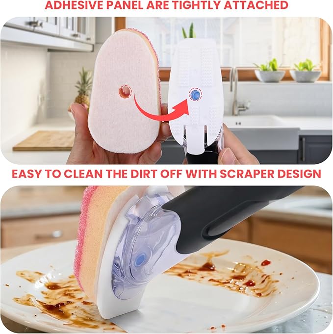 Soap Dispensing Replacement Dish Brush Storage Set