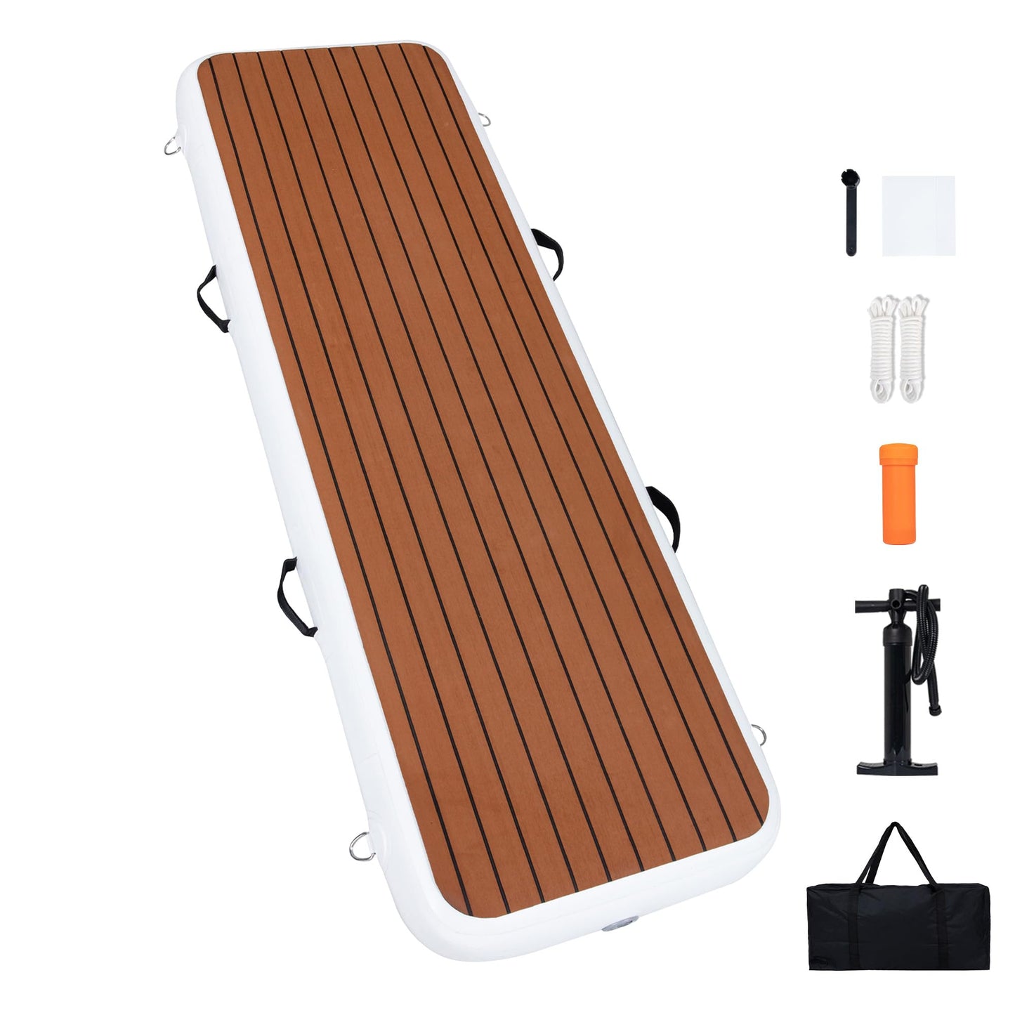 LOSKIA Inflatable Gangway for Yachts & Boats, Extra Width and Durable Dock Gangway with Non-Slip Surface, Portable and Space-Saving Floating Platform Connecting the Yachts and the Docks