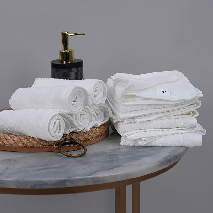 Tens Towels Pack of 60 Washcloths, 12 x 12 Inches, Lighter Weight, Quick to Dry