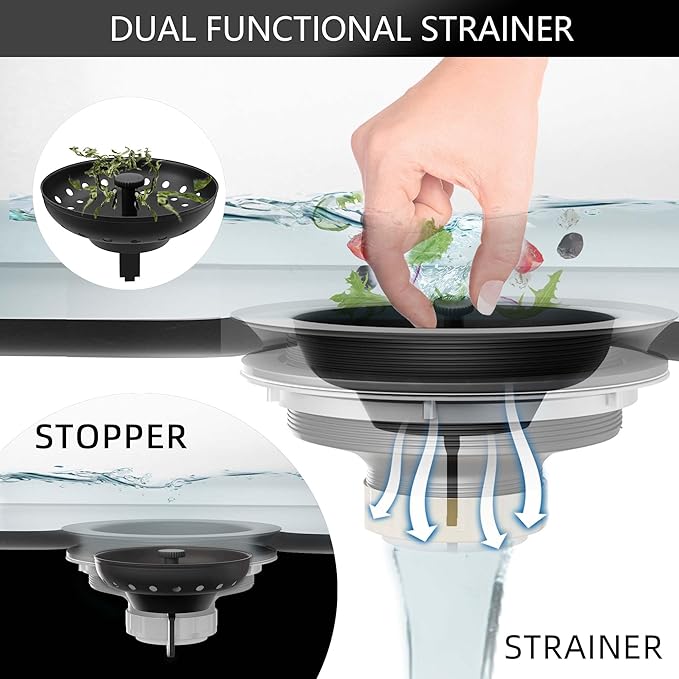 Kitchen Sink Drain Bronze 3-1/2 Inch Stainless Steel Kitchen Drain Strainer