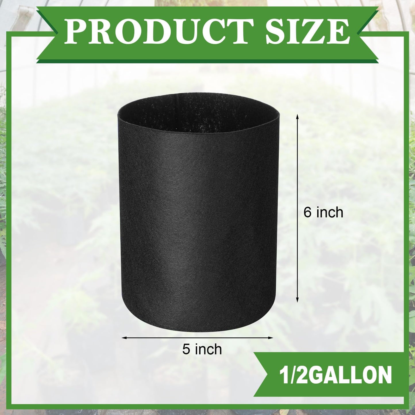Yiyiring 20 Pcs 1/2 Gallon Aeration Fabric Pot Plant Grow Bag Small Grow Bags for Seed Starting Soil Transplant Home Garden Supply