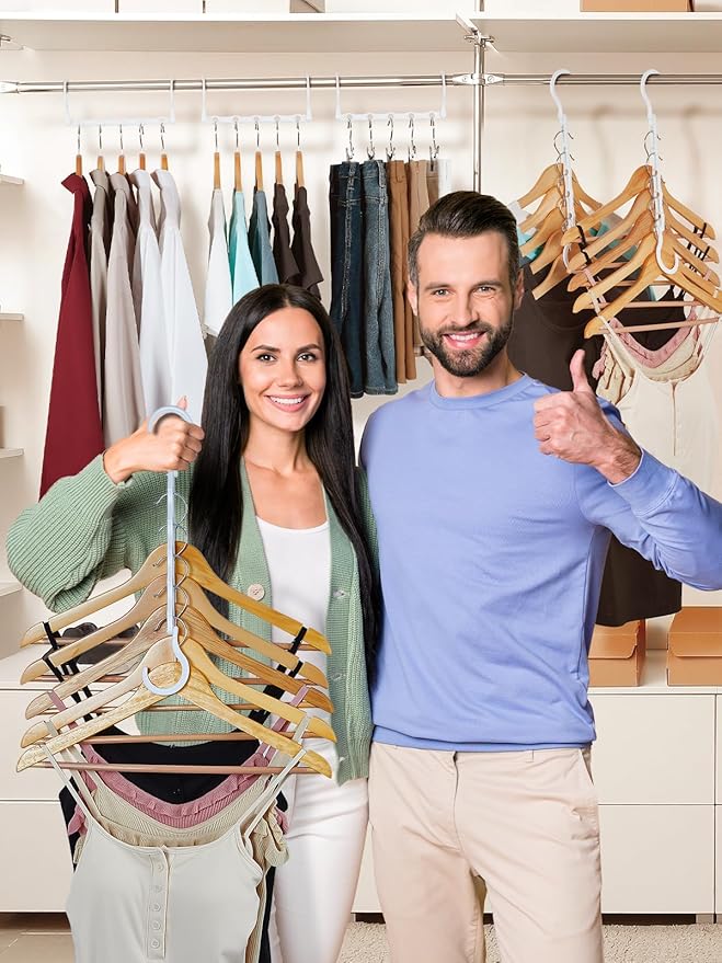HOUSE DAY White Magic Space Saving Hangers, Premium Smart Hanger Hooks