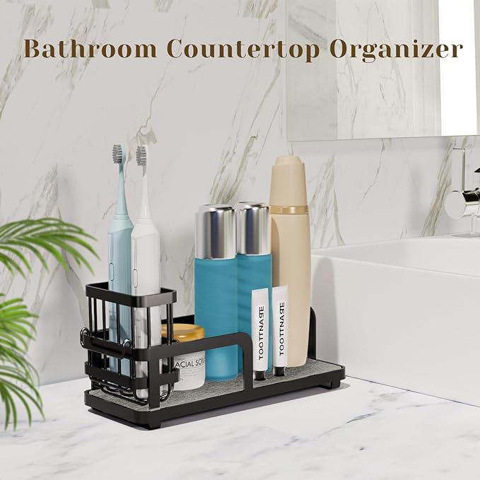 Kitchen Sink Caddy Organizer for Instant Dry, Rustproof Sponge Holder & Dish