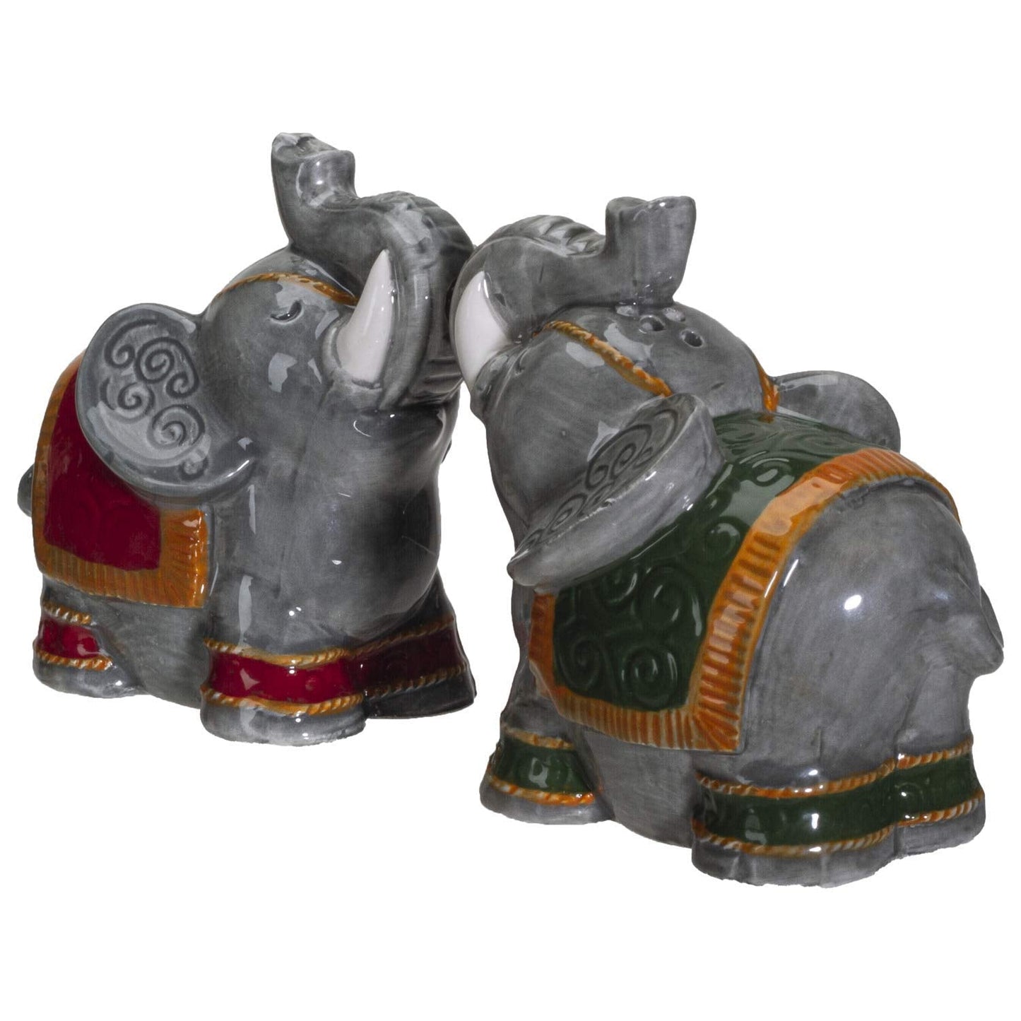 Pacific Giftware Raja Elephants Ceramic Salt and Pepper Shakers Set