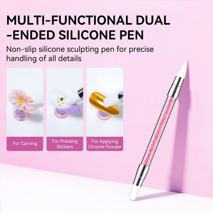 Makartt Clear Gel Builder Kit: Self-Levelling, Long Lasting Extension Hard Gels for Strengthener, Broken Nails Repair Gel Kit with Paper Forms, Dual forms, Nail File and Dual-End Brush 1.06 oz