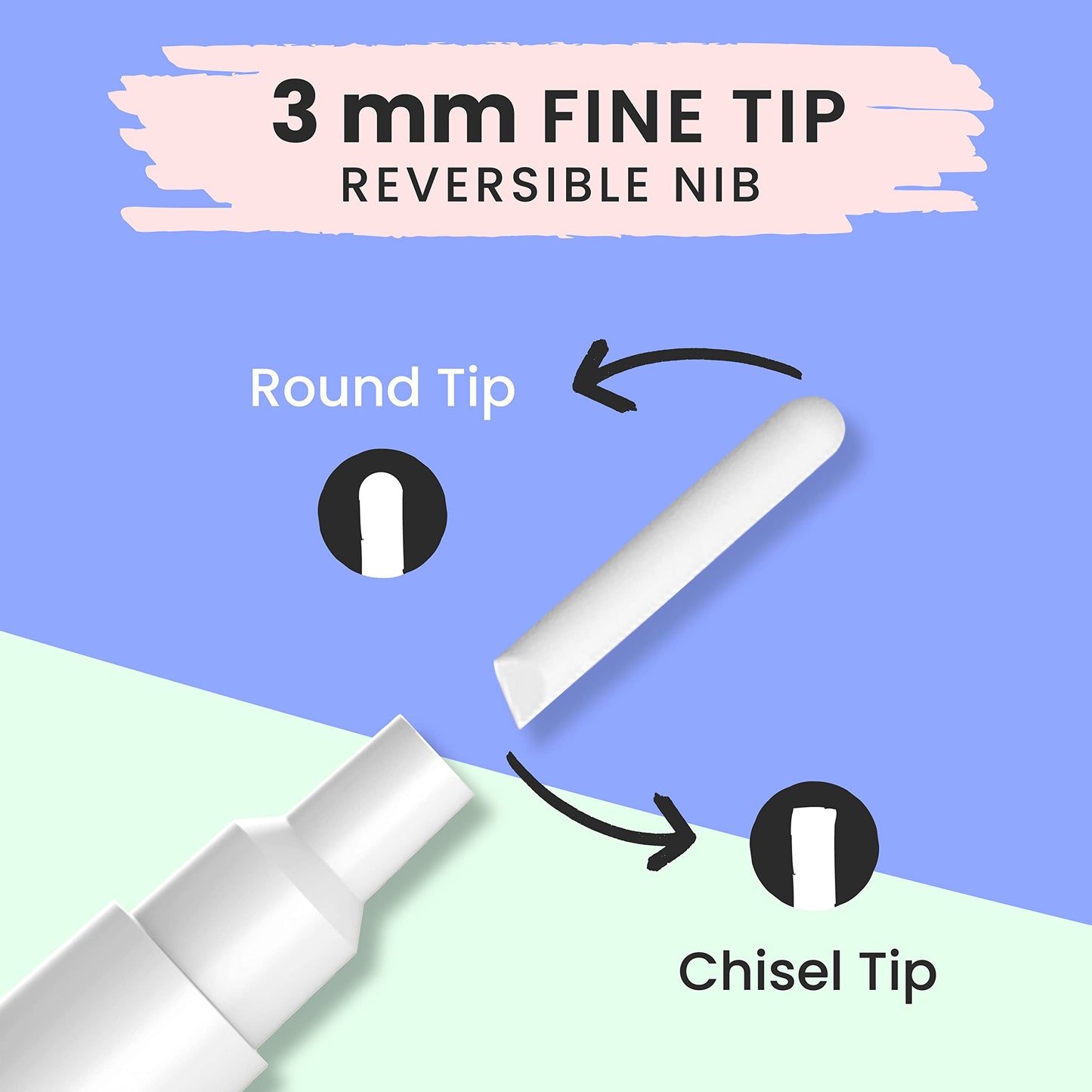 Chalkola White Chalk Pens - White Dry Erase Liquid Chalk Pens for Chalkboard, Blackboard, Window, Bistro, Car Glass, Board, Signs - 3mm Reversible Bullet & Chisel Point