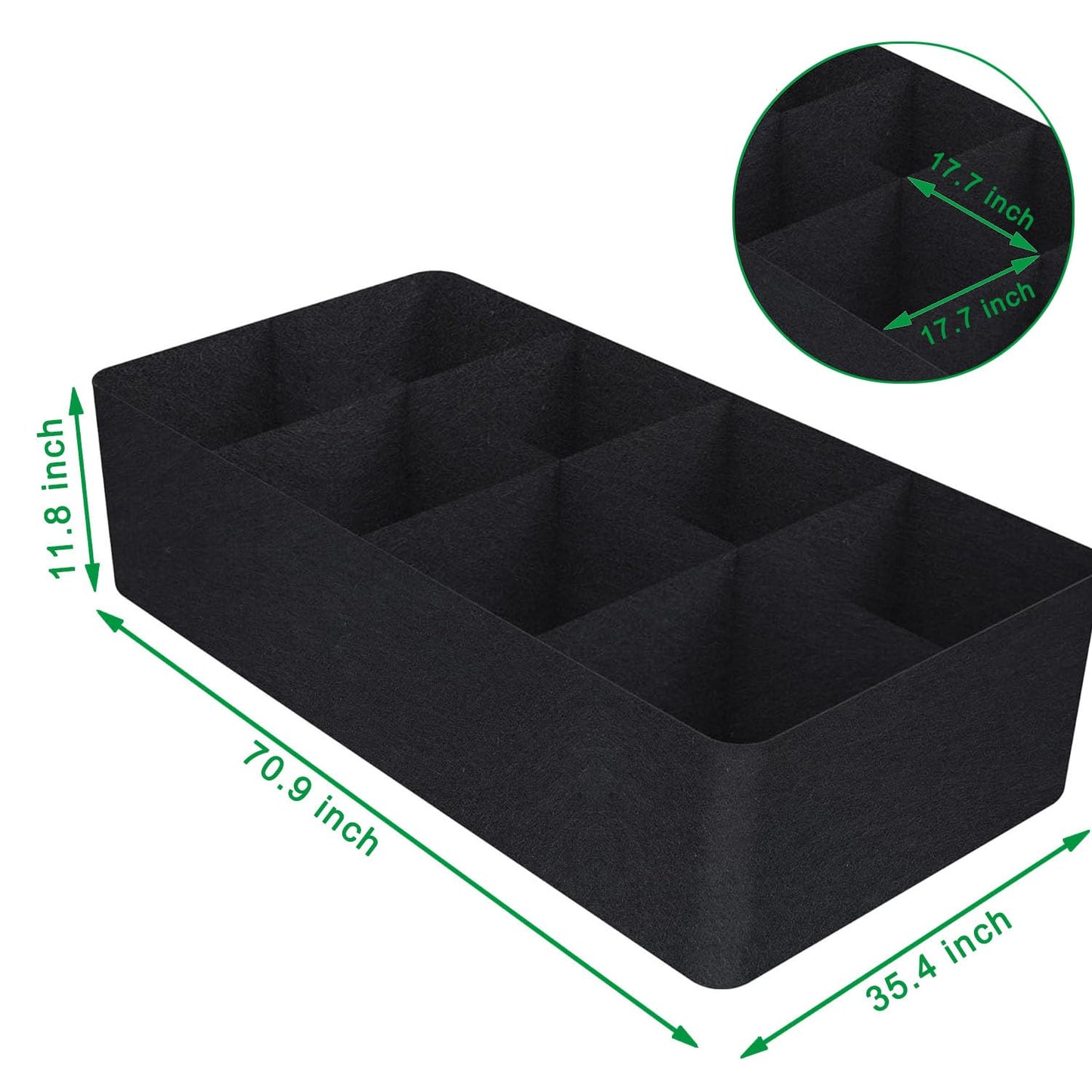 KLEWEE Fabric Raised Garden Bed, 128 Gallon 6 x 3FT Garden Growing Bags for Planting Vegetables, Flowers and Herbs, Breathable Plant Bed Large Grow Planter Bags 8 Grids