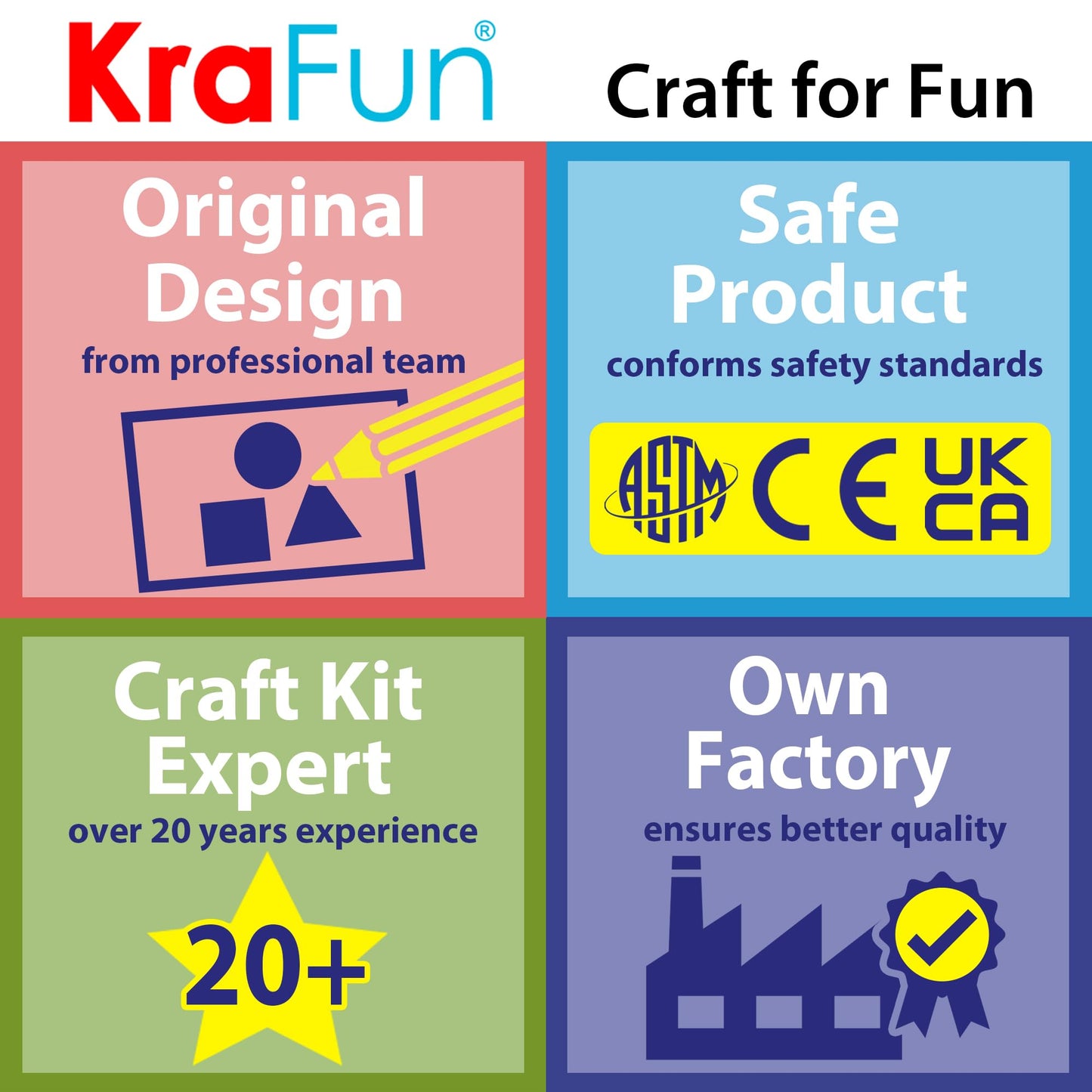 KRAFUN My First Sewing Kit for Kids Ages 5-9, Beginner Art & Craft with 6 Easy Doll, Pillow, Bag, Ornament Projects, Plush Felt, Safe Plastic Needle, Instructions Learn Sewing, Embroidery