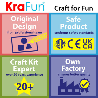 KRAFUN My First Sewing Kit for Kids Ages 5-9, Beginner Art & Craft with 6 Easy Doll, Pillow, Bag, Ornament Projects, Plush Felt, Safe Plastic Needle, Instructions Learn Sewing, Embroidery