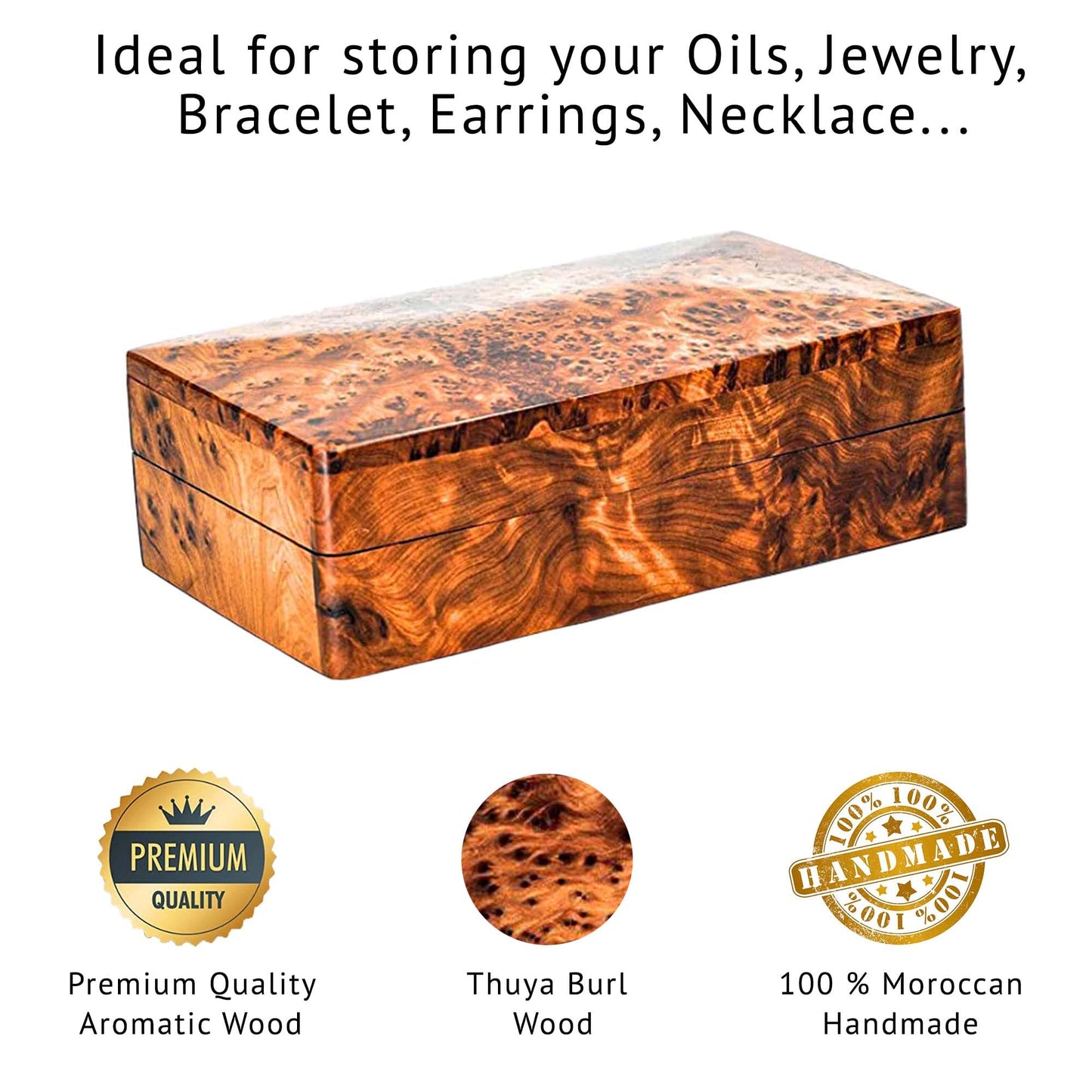BAZAARDI Hand Carved Wooden Multipurpose Keepsake Jewelry Decorative Art Box Storage Organizer (Large wood Box,Antique) (Medium)