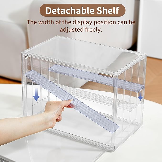 4 Pack Display Case for Collectibles 4 Layer Updated Adjustable Acrylic Display