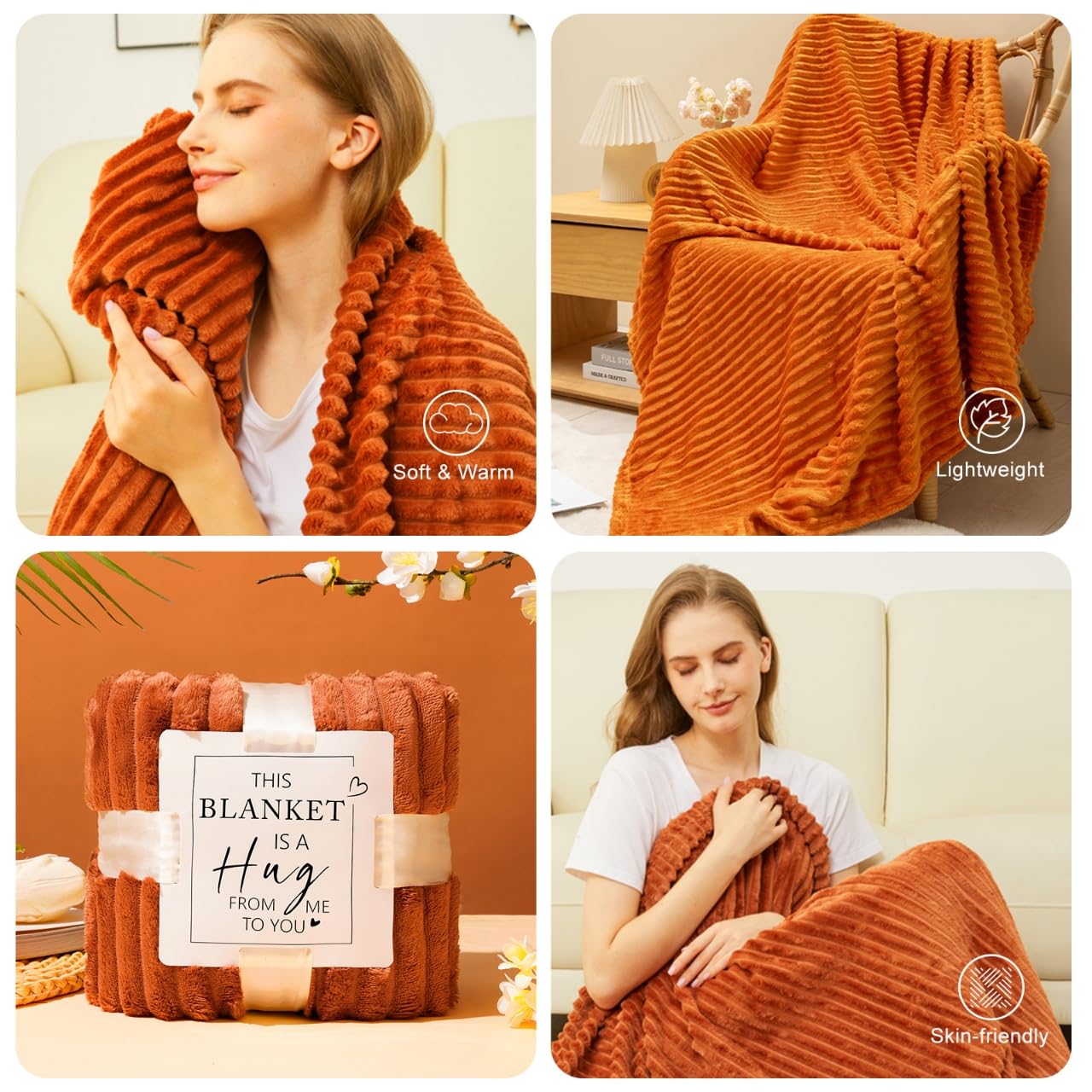 Fall Gifts Baskets for Women Wife Mom,Birthday Gifts for Sister Friend Girlfriend Teacher,Get Well Self Care Package,Orange Relaxing Spa Gifts for Her Anniversary Christmas,Thanksgiving,Graduation