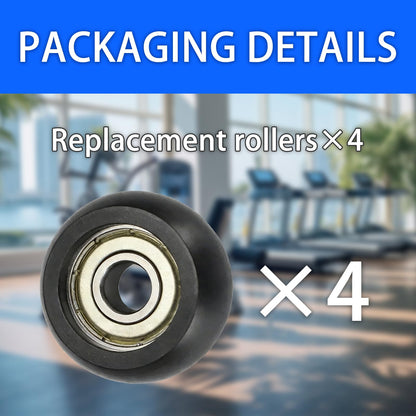 4 Replacement Roller Wheels for Aero Pilates Reformer – Easy to Fit, Smooth & Quiet Glide, Black (Black)