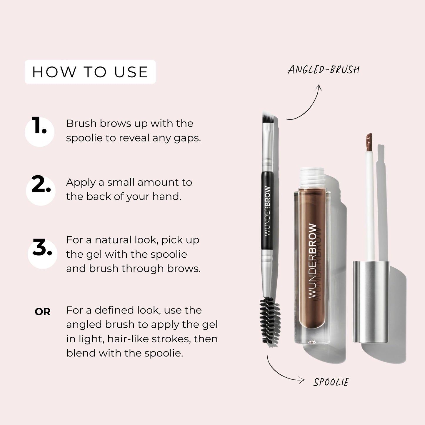 WUNDERBROW Wunderbrow Waterproof Eyebrow Gel, Brunette, Vegan and Cruelty-Free