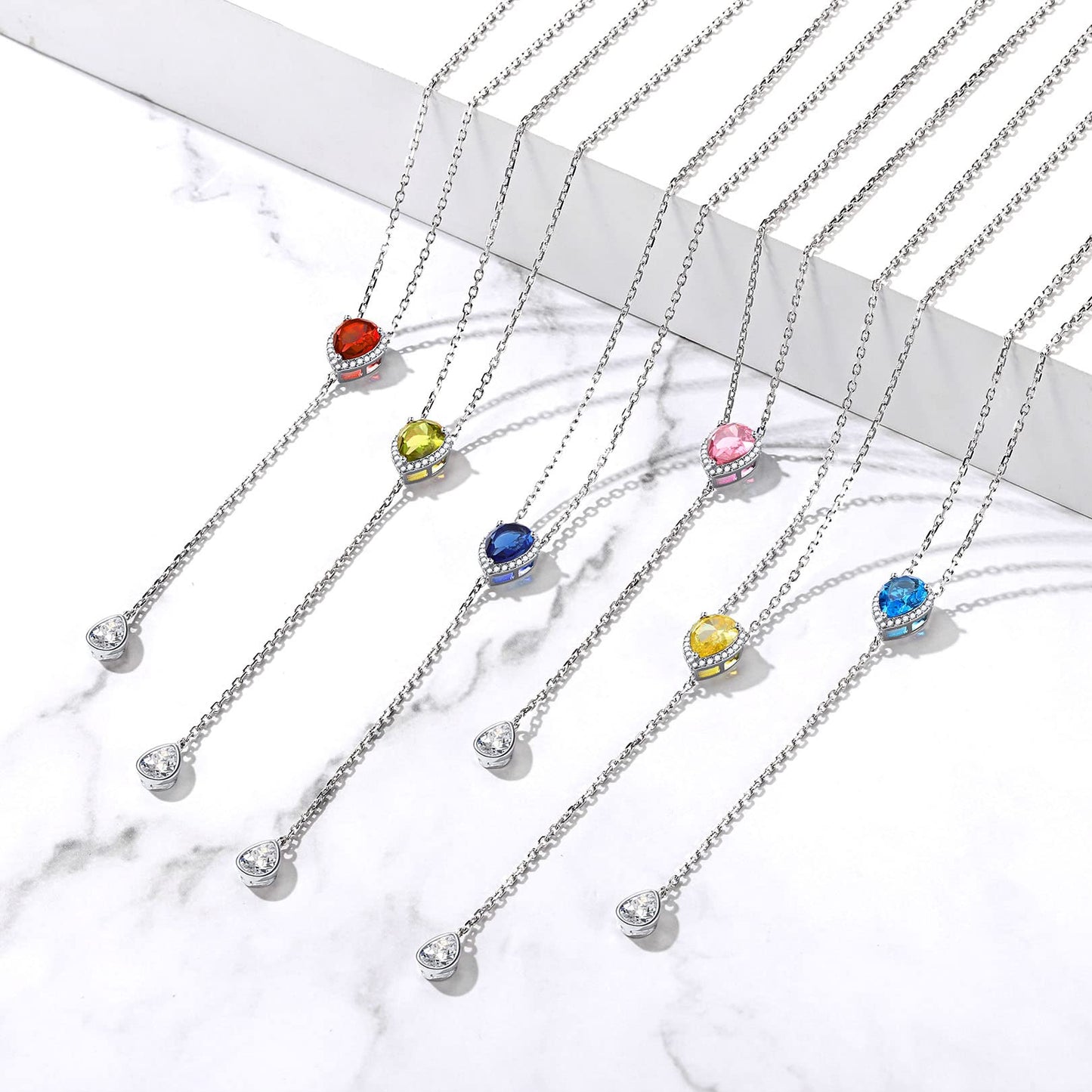 FOCALOOK November Birthstone Pendant Necklace for Women 925 Sterling Silver Birthday Long Necklaces