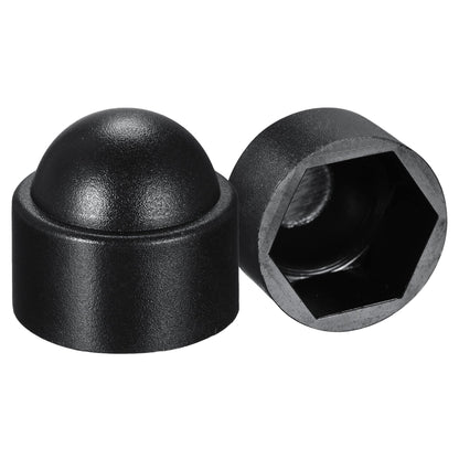 uxcell Plastic Dome Nut Protection Cap Covers, M12x19mm Nut Cover Black 50pcs