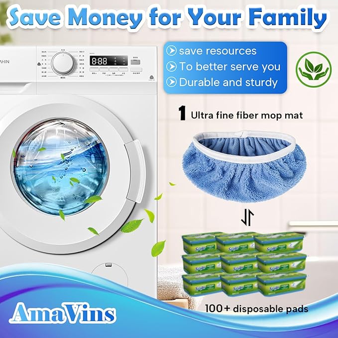 5 Pack Reusable Microfiber Mop Pads Compatible