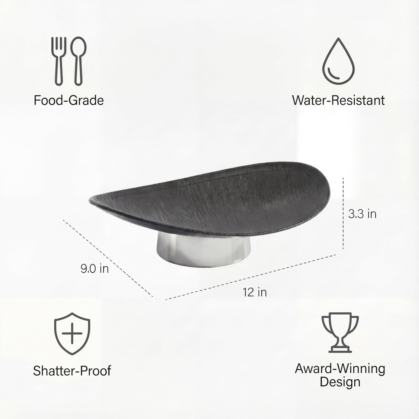 12" Modern Decorative Fruit Bowl for Kitchen Counter - Unique Egg-Shaped Pedestal Centerpiece Bowl for Dining Table, Abstract Resin Catchall Key Bowl for Entryway Table, Chic Coffee Table Decor Gift