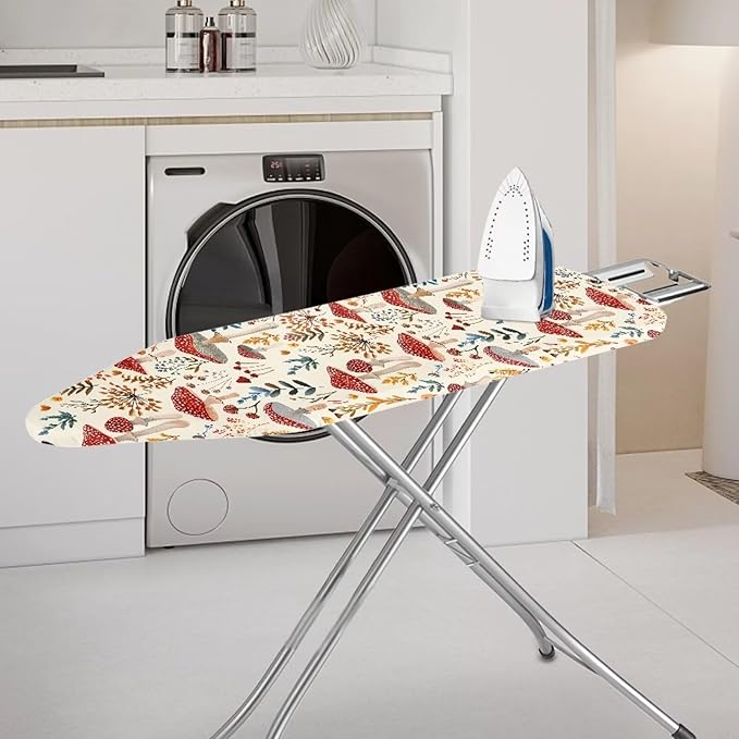 Sprowallow Mushroom Leaf Ironing Board Cover and Pad 15x54 Inch Standard Size