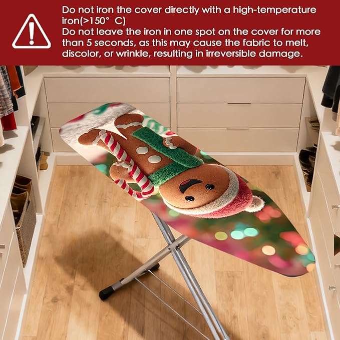Nuxovilar Ironing Board Covers Winter Gingerbread Man Pattern Polyester 15x54