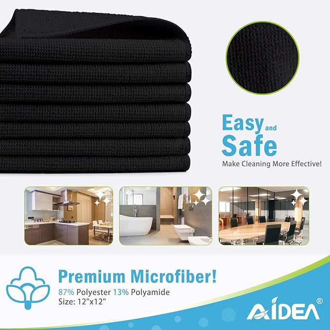 AIDEA Microfiber Cleaning Cloth-12PK, Soft Microfiber Towels