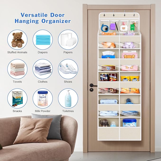 Univivi 6-Shelf Over Door Hanging Organizer Fabric Door Storage