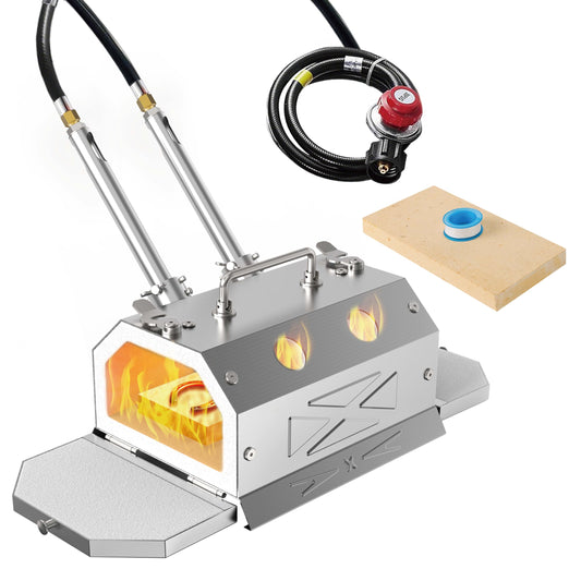 Nelyrho Portable Blacksmith Beginner Forge Kit with 30PSI Regulator, Dual Burners Professional Artists Hobby Knife Making Blacksmith Tools (Double Burners)