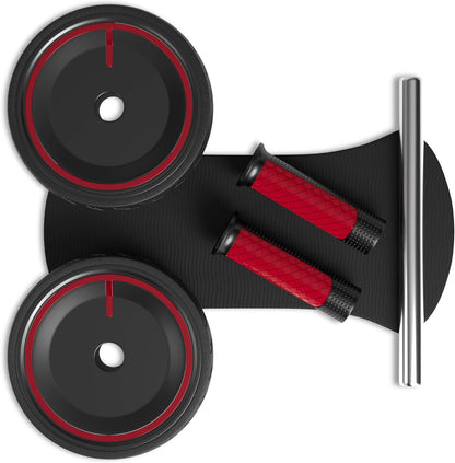READAEER Ab Roller Wheel, Heavy Duty Workout Equipment for Home Gym, Professional Metal Handle with Rubber Surface Abdominal Exercise Wheel for Strength Training, Ab Wheel with Knee Pad