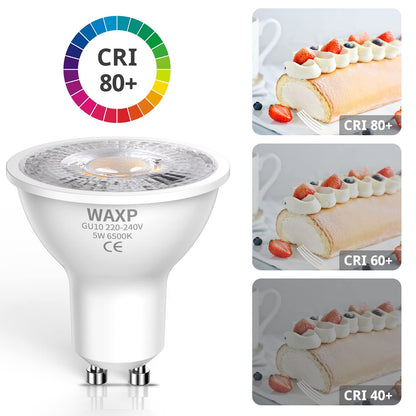 GU10 LED Spotlight Bulbs 5W, Cool White, 6500K, 365lm, No Flickering, Energy Saving Led Bulbs, Equivalent 40-50W GU10 Halogen Spot Light Bulbs, Non-Dimmable,10 Pack