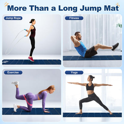 Standing Broad Jump Mat, Long Jump Training Mat with Clear Measurement Marks, Non Slip Broadjump Mat for Home, Gym and School PE