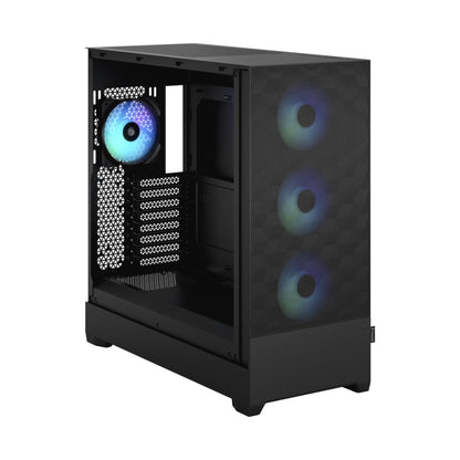 Fractal Design Pop XL Air RGB Black - Tempered Glass Clear Tint - Honeycomb Mesh Front – TG side panel - Four 120 mm Aspect 12 RGB fans included – E-ATX High Airflow Full Tower PC Gaming Case