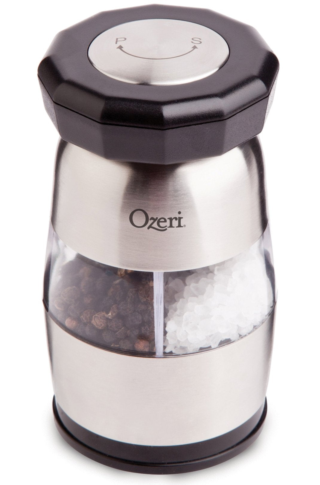Ozeri Duo Ultra Salt and Pepper Mill and Grinder, Stainless Steel