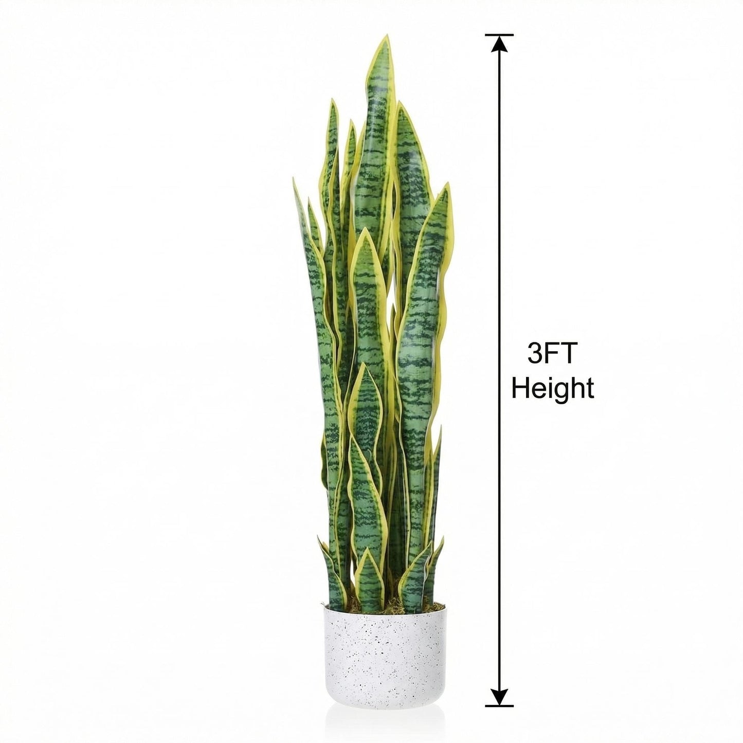 GAOMON 3Ft Fake Snake Plant with 33 Realistic Leaves Tall Artificial Faux Snake Plant Potted Fake Mother-in-Law's Tongue Plants for Indoor Outdoor Home Office