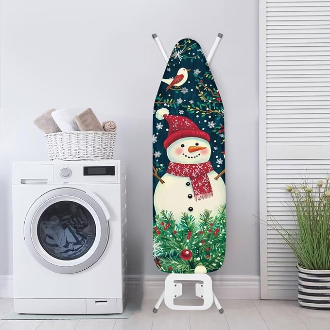 ZDCUSTOM Snowman Bird Ironing Board Cover Universal Stretchy Stain Reisstant
