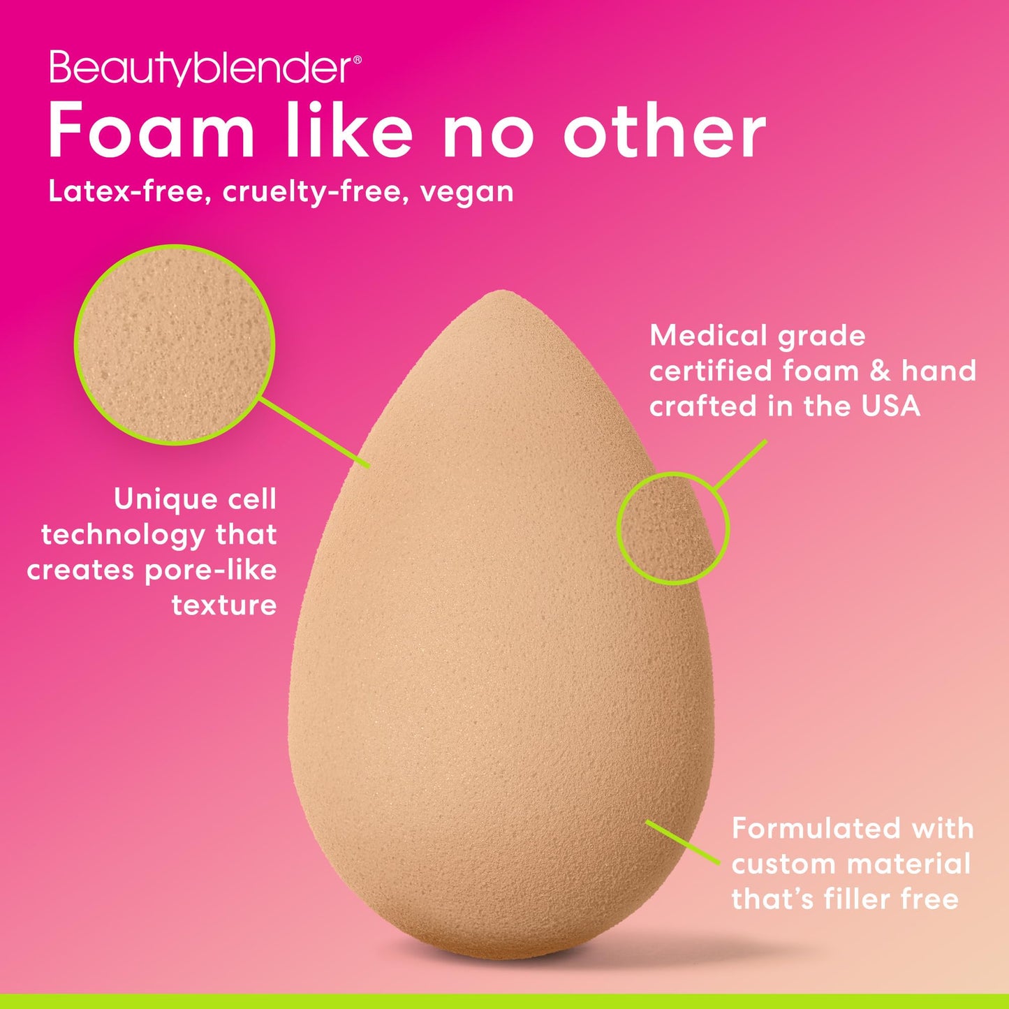 Beautyblender® | Bubble Blender Makeup Sponge | Blend Liquid Foundations, Powders and Creams | Streak Free Application | Vegan, Cruelty Free | Made in USA