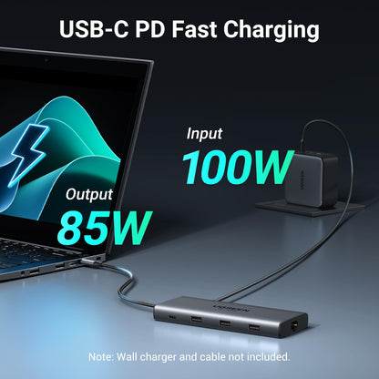 UGREEN Docking Station, Revodok Pro 210 USB C Hub (10-in-1) with Dual 4K@60Hz, Single 8K@30Hz, Gigabit Ethernet, 100W PD, 4x 5Gbps USB Data Ports, SD/TF, USB-C Dock for Thinkpad, HP, Dell Laptops
