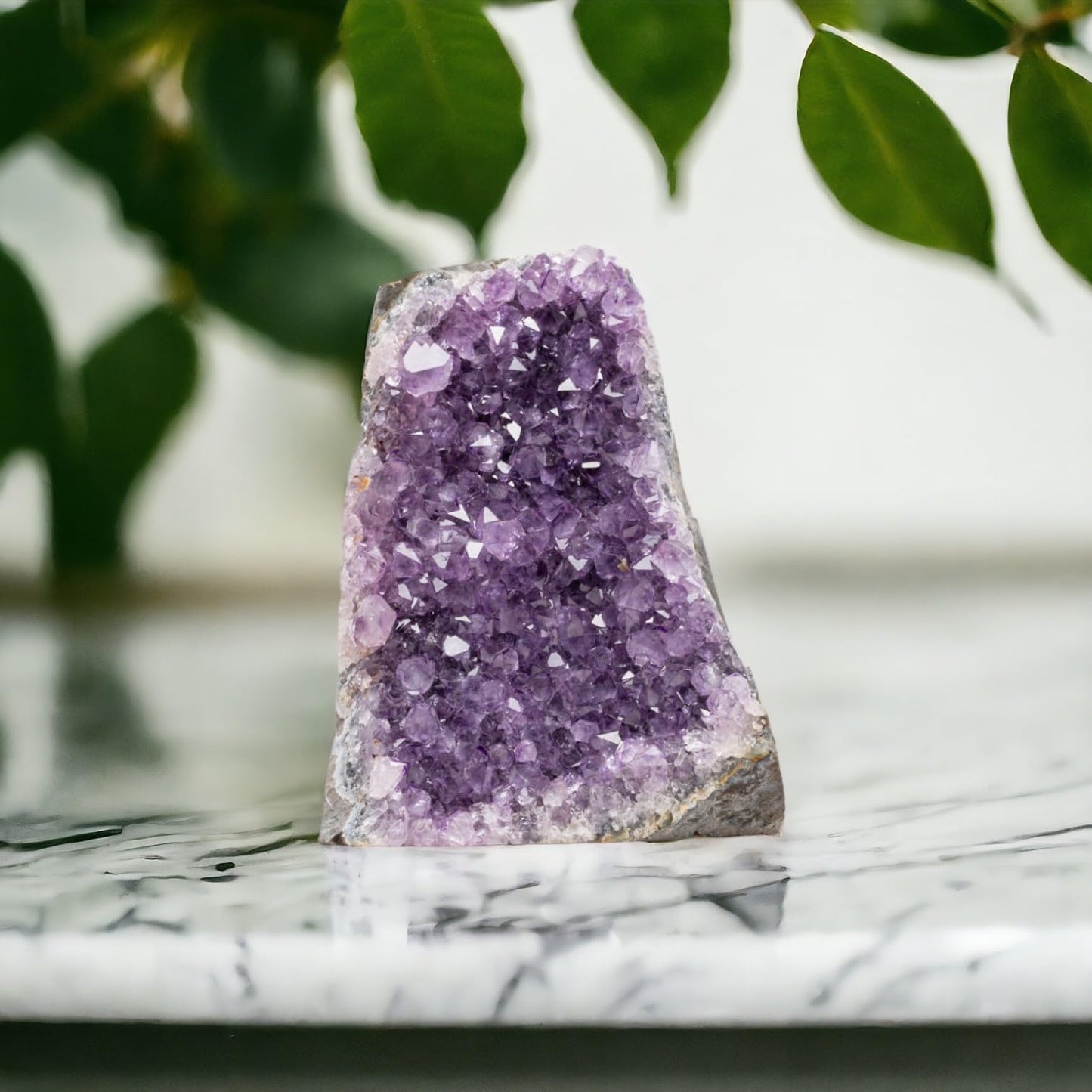 SAMSARI 1 to 1.5 Lb Amethyst Crystal Geode From Uruguay – 3.5" to 6" Height, Natural Large Amethyst Cluster Rock – Crystals and Healing Stones