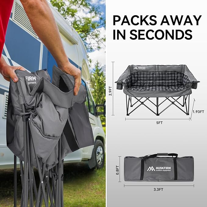 Double Camping Chair Padded 2 Person Camping Chair Camping Loveseat