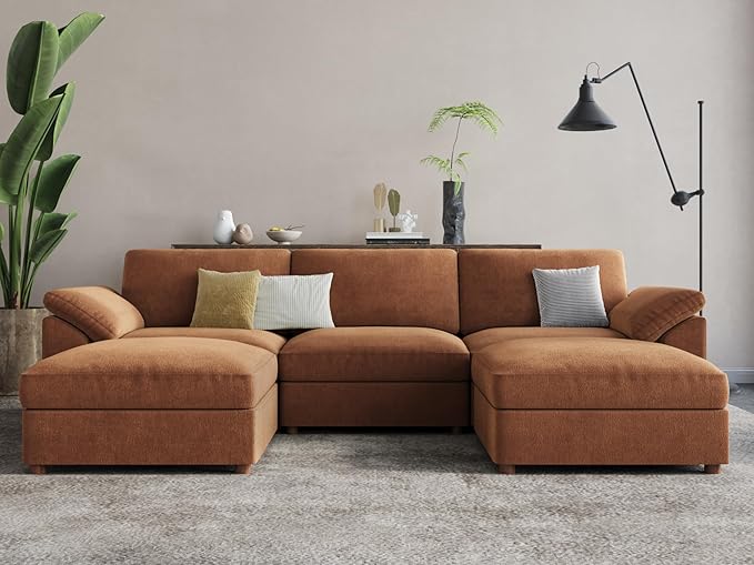 EASE MOOSE Modular Sectional Couch, Oversized Deep Seat U Shape Sectional Couch
