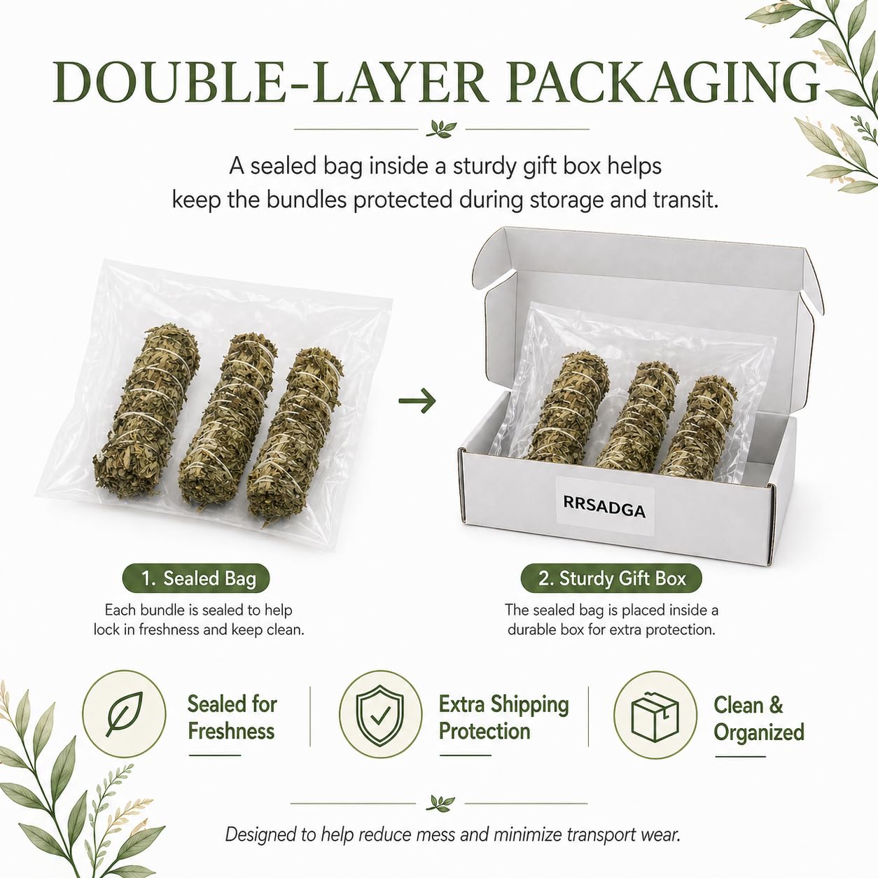 Mugwort Smudge Sticks – 4-Inch Three Pack | Natural Mugwort Bundles for Meditation, Rituals, Space Cleansing, and Spiritual Atmosphere Enhancement