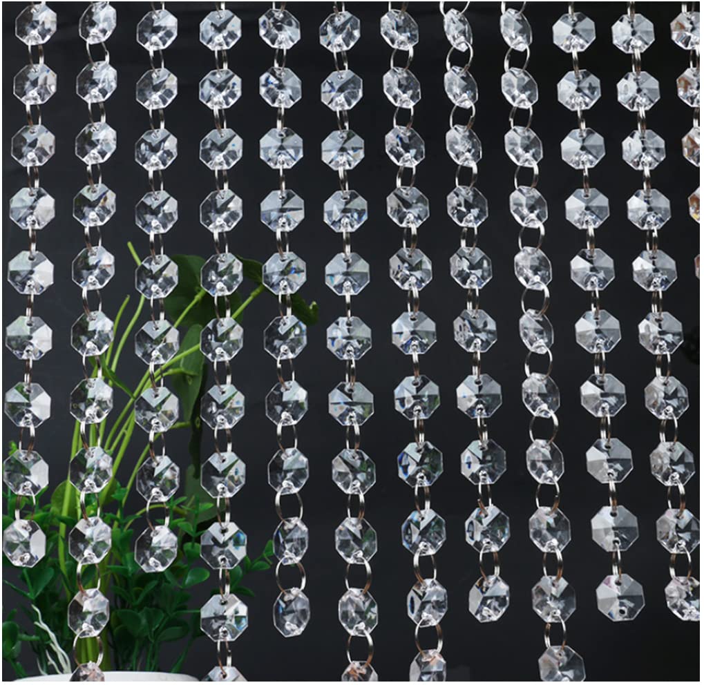 WAZHRMGHG 198 FT Crystal Acrylic Gems Bead Strands, Manzanita Crystals, Tree Garlands, Christmas Wedding Party Celebration Decoration (198ft(60M))