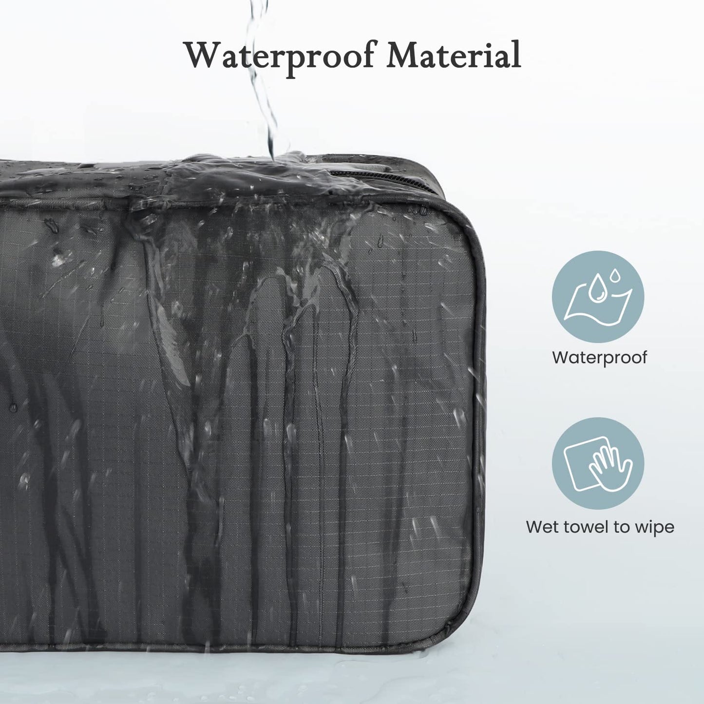 Maliton Hanging Toiletry Bag, Waterproof Large Mens Wash Bag, Foldable Travel Toiletry Bag with 4 Compartments, Travel Essentials for Business Trip, Vacation and for Overnight & Shower（Black）